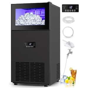 15in. 160Lbs/24H Black Stainless Steel Ice Maker in Stainless Steel with 35LBS Storage Bin
