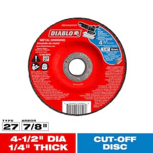 4-1/2 in. x 1/4 in. x 7/8 in. Metal Grinding Disc with Type 27 Depressed Center
