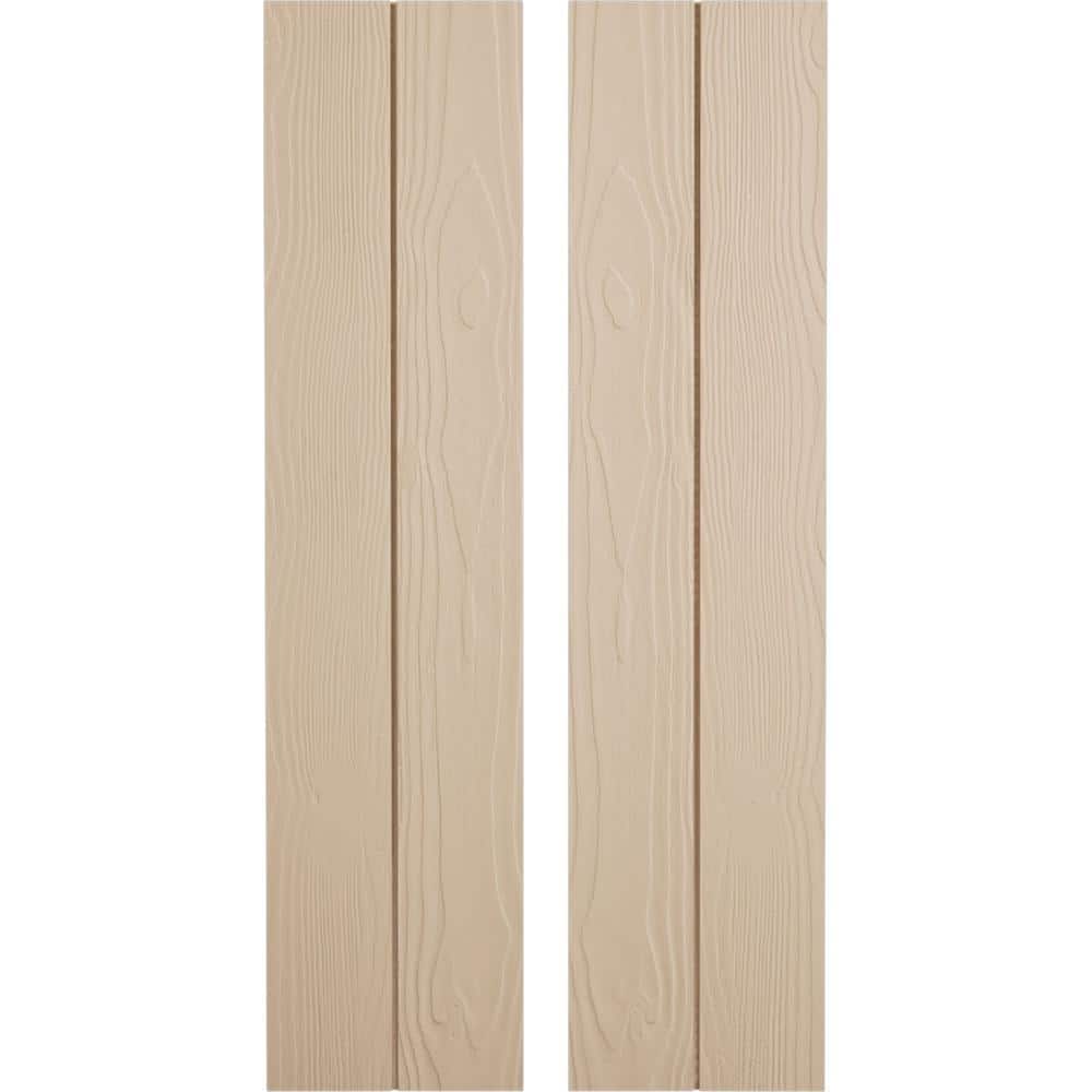 11 in. x 42 in. Timberthane Polyurethane 2-Board Joined Board-n-Batten Sandblasted Faux Wood Shutters, No Batten Pair price history on PriceWatchPro