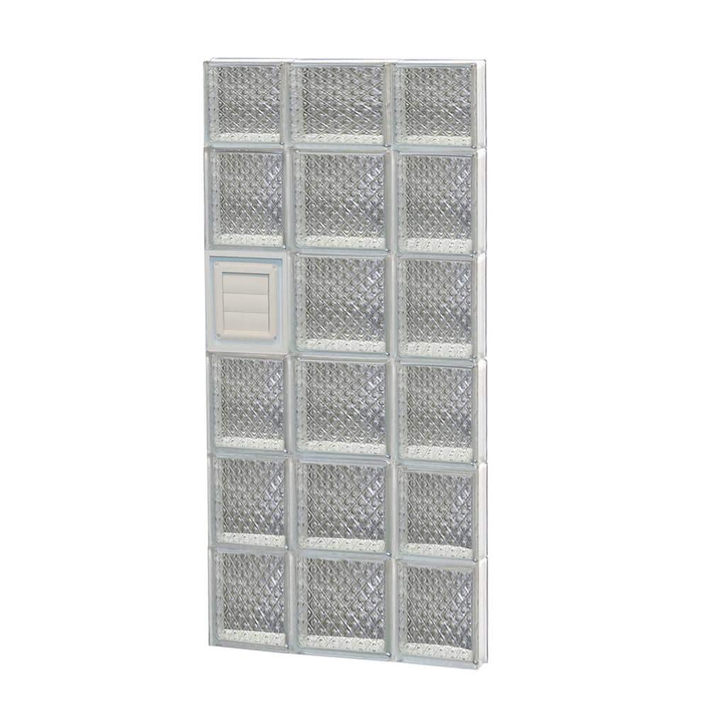 19.25 in. x 44.5 in. x 3.125 in. Frameless Diamond Pattern Glass Block Window with Dryer Vent price history on PriceWatchPro