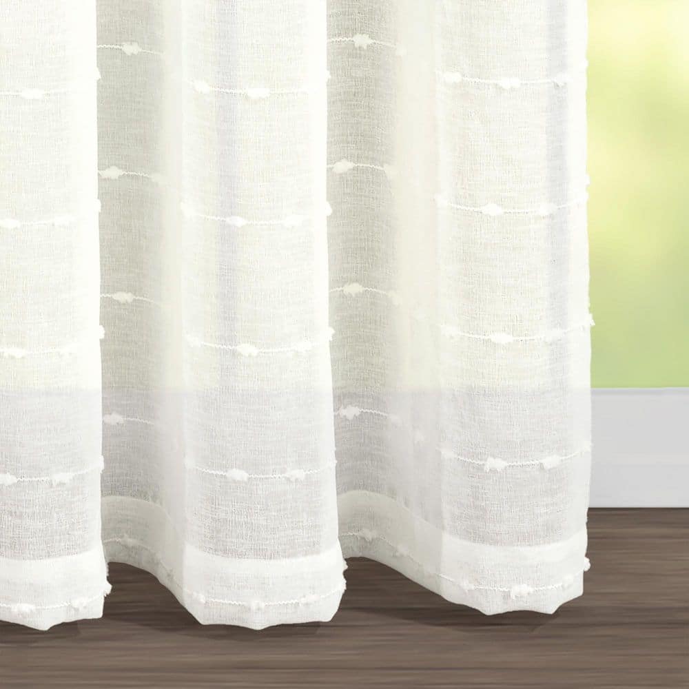 Extra Wide White Sheer Grommet Curtain Panel for Large Windows