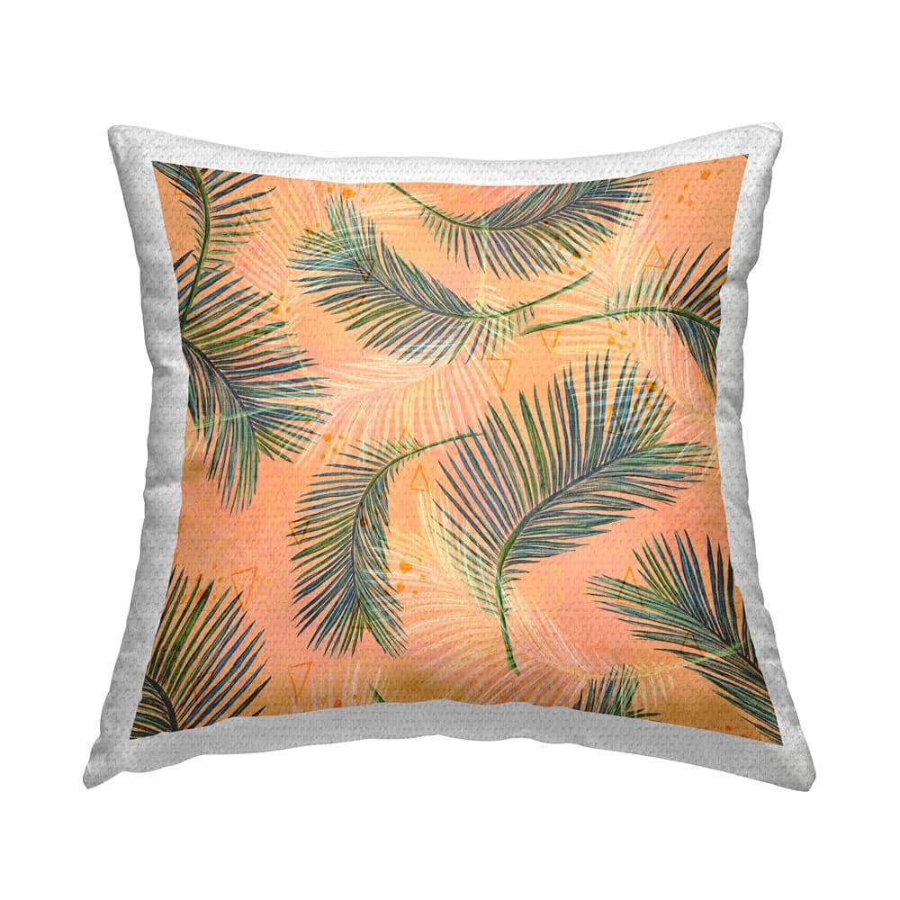 Bold Orange Palm Leaves Pattern Orange Square Outdoor Throw Pillow price history on PriceWatchPro