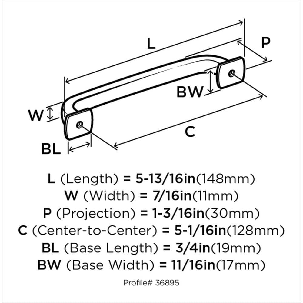 Polished Chrome 5-1/16 inch Cabinet Drawer Pull Bar
