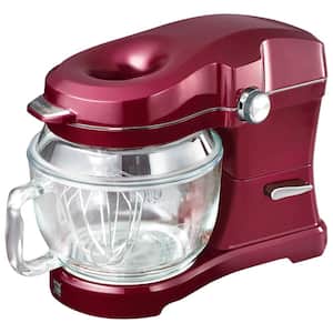 Elite Ovation 5 qt. Stand Mixer, 500W 10-Speed, Pour-In Top, Beater, Whisk, Dough Hook, Red