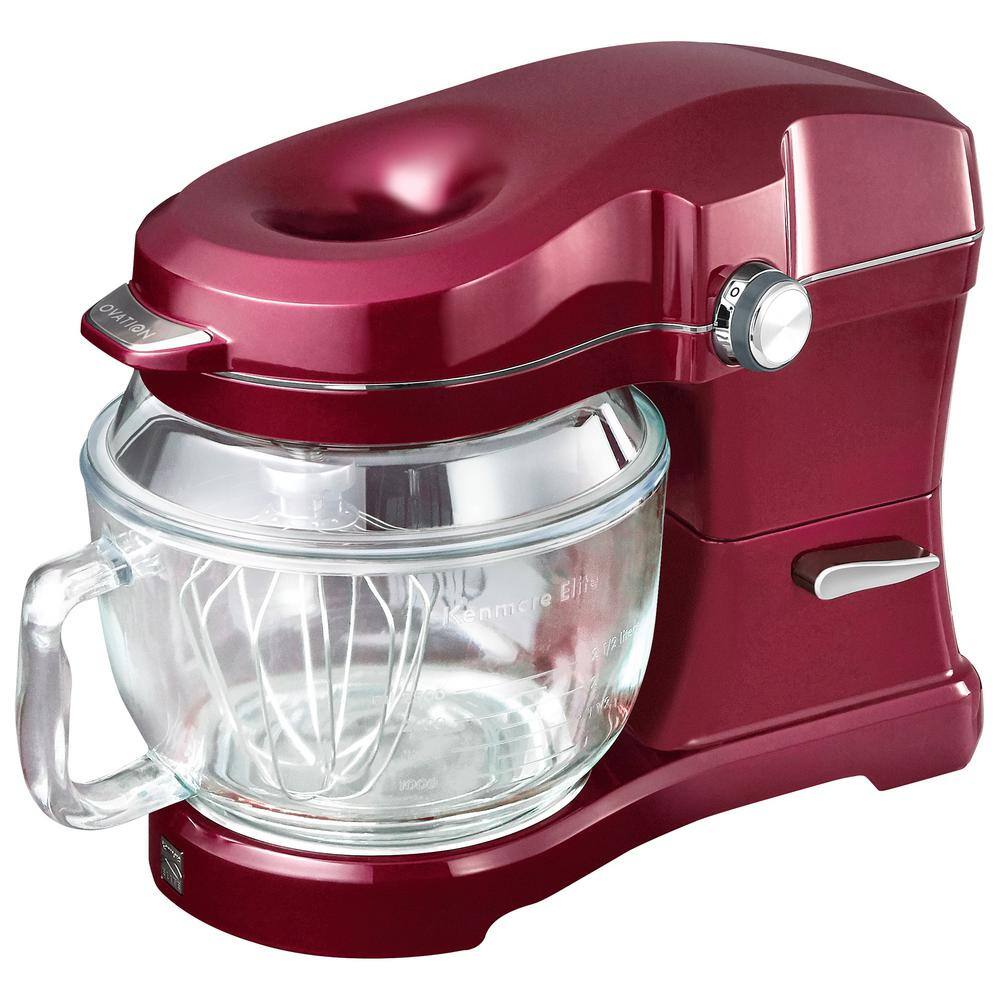 KENMORE  Kenmore Elite Ovation 5 Qt Stand Mixer, 500W 10-Speed, Pour-In Top, Beater, Whisk, Dough Hook, Red - 1