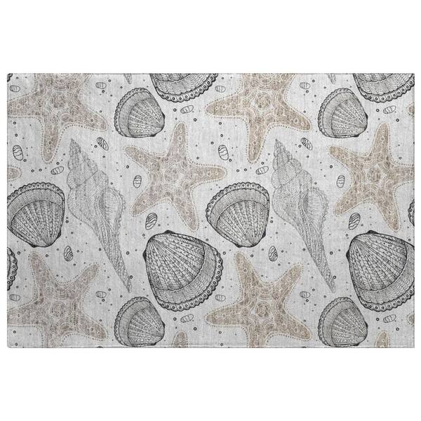 Dream Shag Premium Machine Washable Abstract ADS183 Fog 2 ft. x 3 ft. Accent Rug