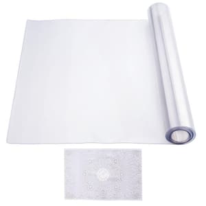 Plastic Table Cover 42 x 96 in. 1.5 mm Thick Clear Solid Table Protector Rectangle PVC Desk Mat Waterproof