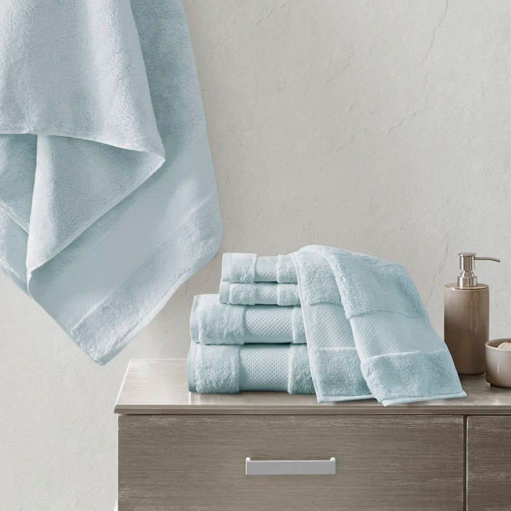 Light Blue Turkish Cotton 6-Piece Bath Towel Set