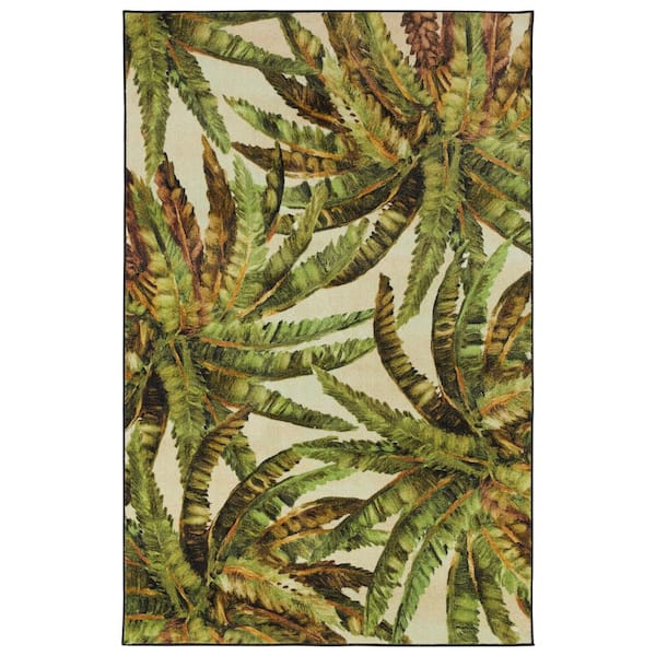 Mohawk Home Verde Palm Green 8 ft. x 10 ft. Tropical Area Rug