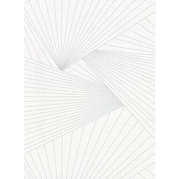 Warner Berkeley White Geometric Faux Linen White Wallpaper Sample
