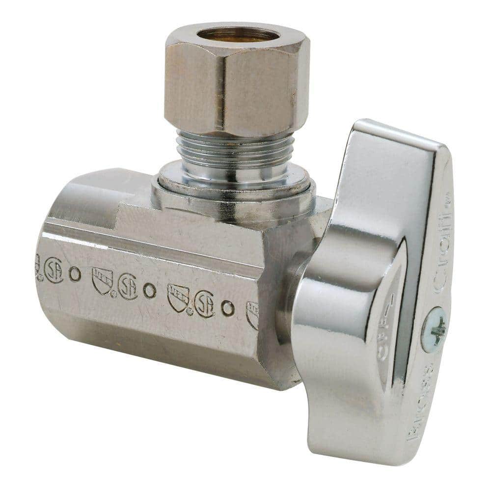 BrassCraft 3/8 in. FIP Inlet x 3/8 in. Comp Outlet 1/4-Turn Angle