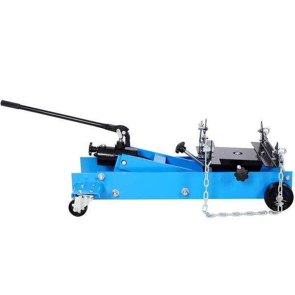 WRIGHTMASTER 1-Ton Transmission Jack in Blue with Maximum Lift