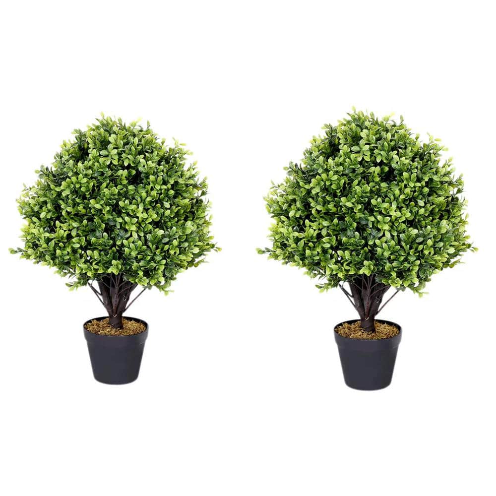 2 ft. High Quality Green Artificial Plant Trees Set of 2, for Party, Living