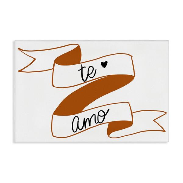 Stupell Industries I Love You with Ribbon by SD Graphics Studio Gallery Wrapped Unframed Typography Graphic Art Print 24 in. x 36 in.