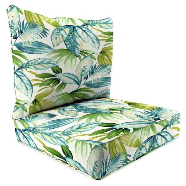 Jordan Manufacturing 46.5 in. L x 24 in. W x 6 in. T Outdoor Deep Seating Chair Seat and Back Cushion Set in Seneca Caribbean