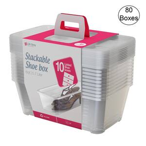6.0 Qt. Clear Shoe/Closet Storage Box Stacking Container (80-Boxes)