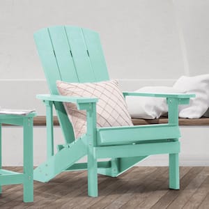 Recycled Plastic Weather-Resistant Outdoor Patio Adirondack Chair in Green