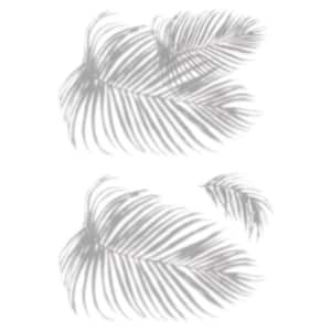 Mr. Kate Grey Tropical Shadow Palm Frond Peel and Stick Vinyl Wall Decals