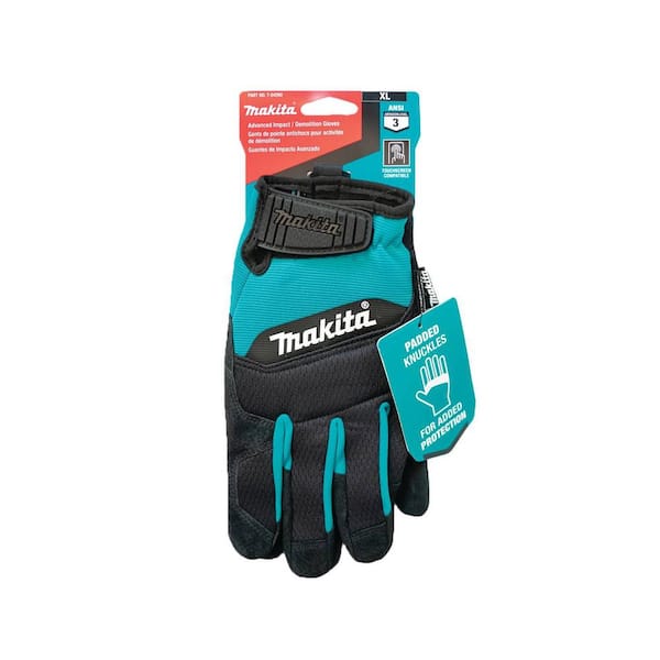 Makita 100% Genuine Leather-Palm Performance Outdoor & Work Gloves (Large) (3-Pairs), Blue