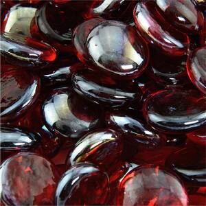 10 lbs. of Ruby 1/2 in. Semi Reflective Fire Glass Beads