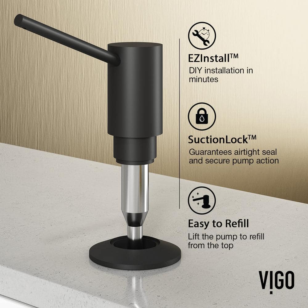 Matte Black 17" Pull-Down Kitchen Faucet with Soap Dispenser