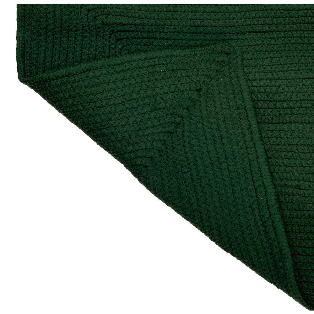 Hunter Green 48" Round Braided Reversible Synthetic Rug