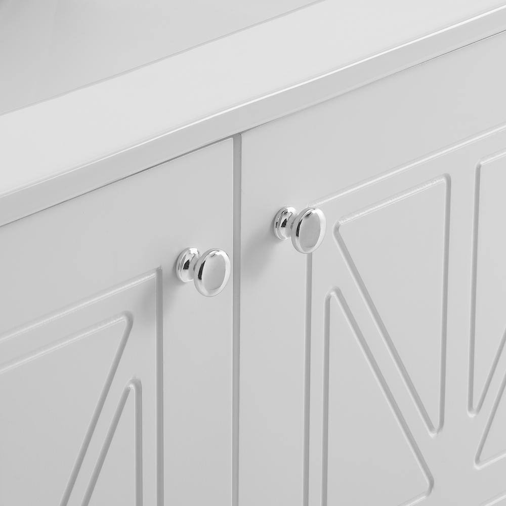 White MDF Single Sink Freestanding Bath Vanity with Ceramic Top