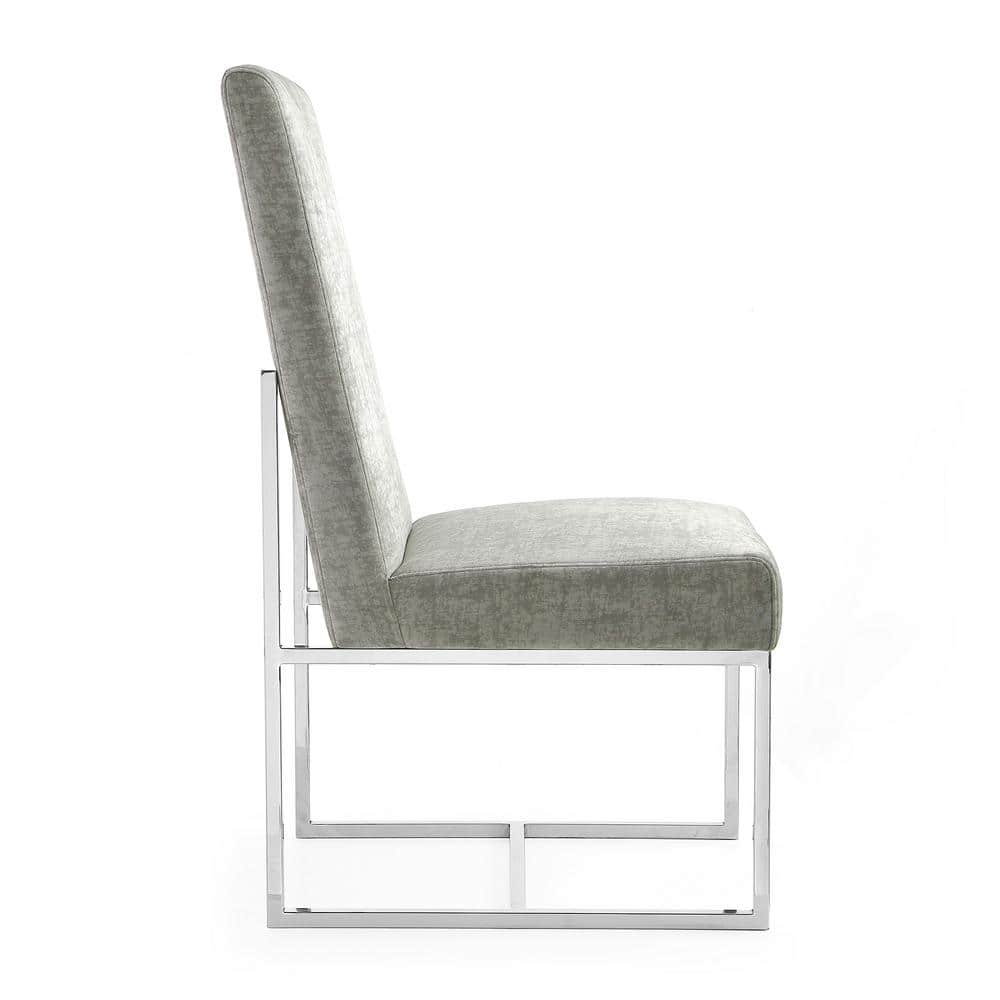 Element High-Back Steel Velvet Upholstered Dining Chair