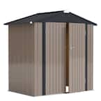 Tozey 4 ft. W x 6 ft. D Outdoor Storage Metal Shed Lockable