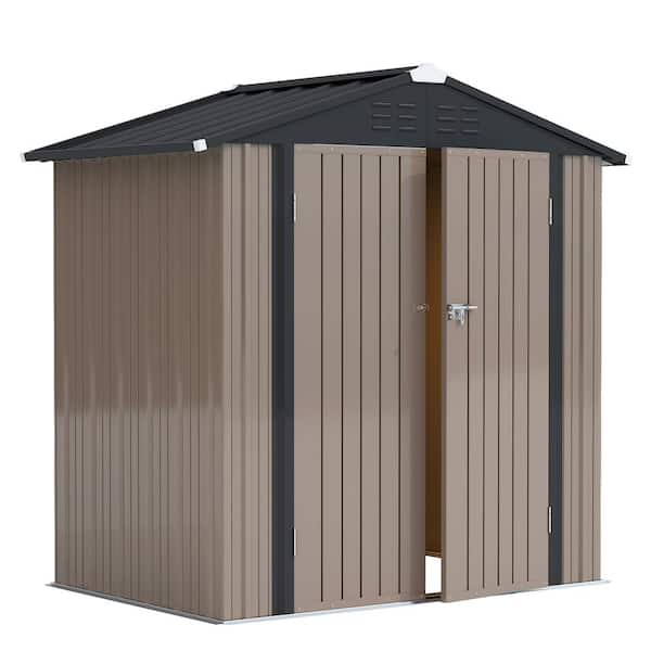 Tozey 4 ft. W x 6 ft. D Outdoor Storage Metal Shed Lockable Metal Garden Shed for Backyard Outdoor 127 sq. ft.