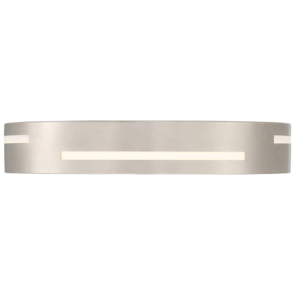 Brushed Steel Drum LED Flush Mount Light