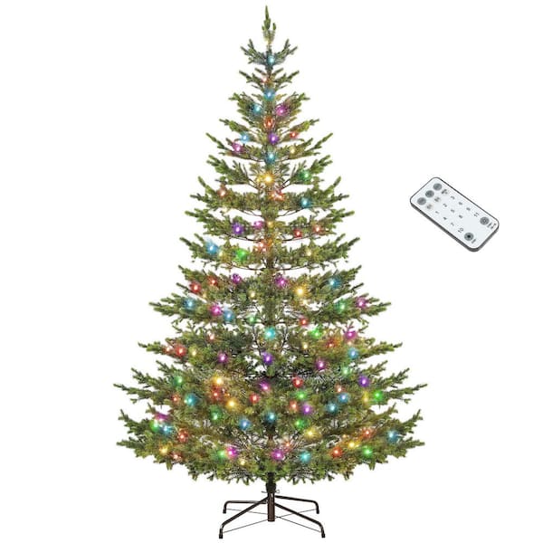 9 ft. Prelit Sparse Realistic Cedar Tree Artificial Christmas Tree with Dual Color LED Lights, 4306 Tips, Remote Control