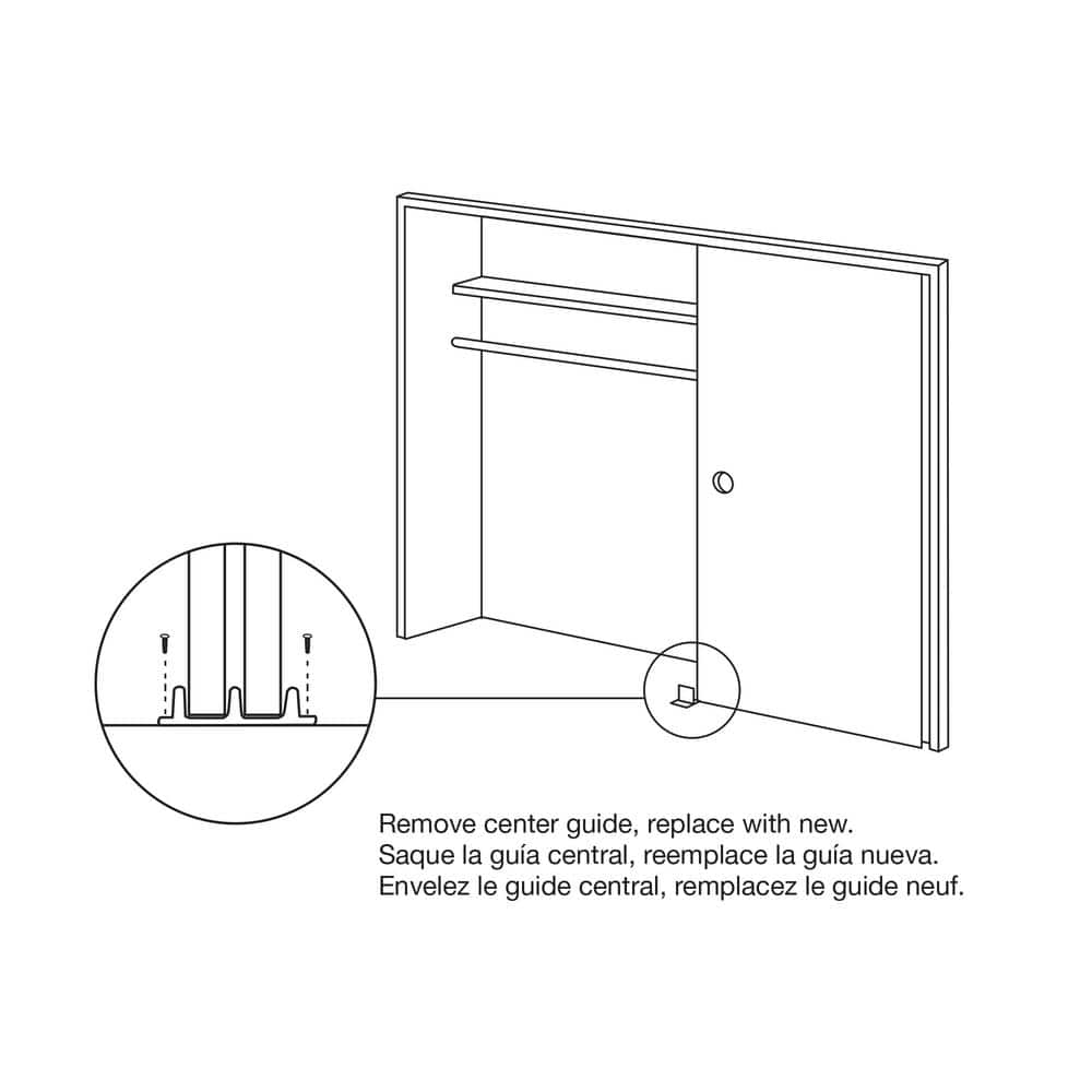 White Nylon Adjustable Bypass Wardrobe Door Floor Guide