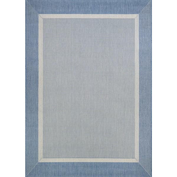 Couristan Recife Stria Texture Champagne-Blue 9 ft. x 13 ft. Indoor/Outdoor Area Rug