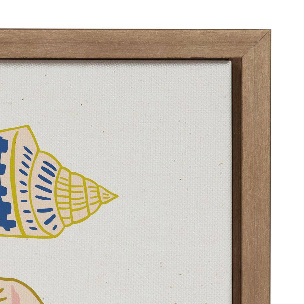 Ocean Treasures Multicolor Shell Canvas Art with Wooden Frame
