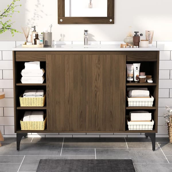 Dark Gray 48' storage cabinet with adjustable shelf