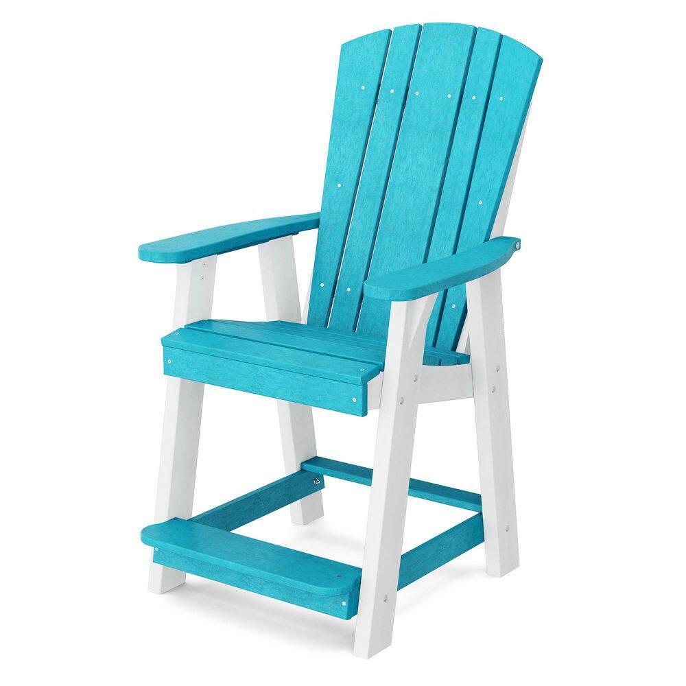 Heritage Aruba Blue and White Plastic Outdoor Balcony Chair price history on PriceWatchPro