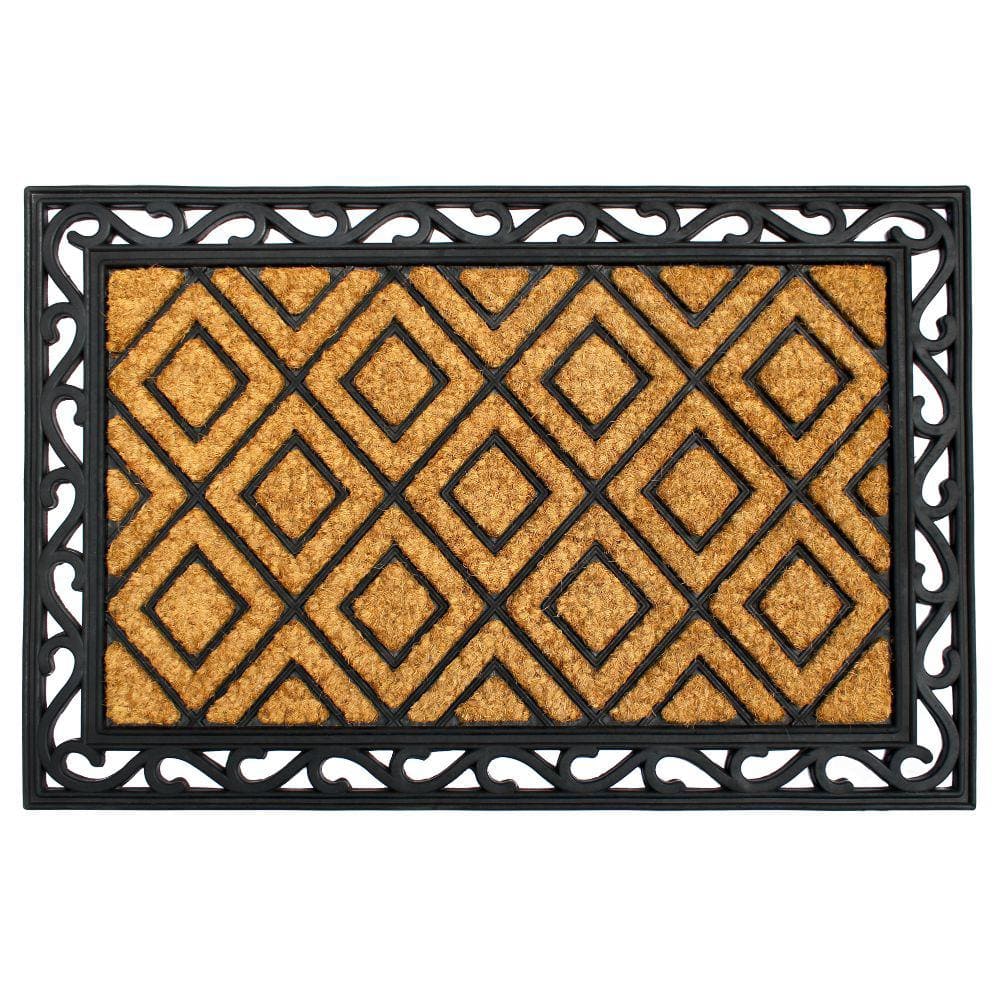 Diamond Natural 24 in. x 36 in. Rubber and Coir Non-Slip Outdoor Door Mat