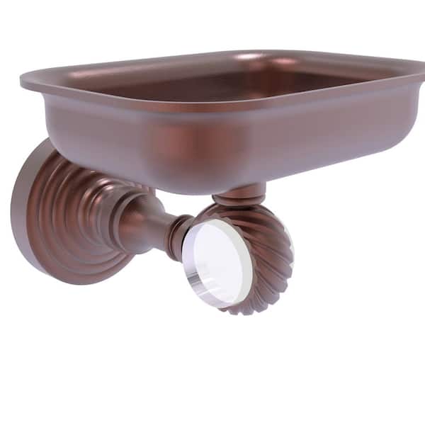 Pacific Grove Collection Wall Mounted Soap Dish Holder with Twisted Accents in Antique Copper