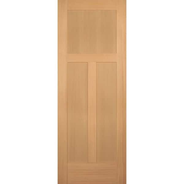 Builders Choice 30 in. x 80 in. 3-Panel Craftsman Solid Core Hemlock Single Prehung Interior Door