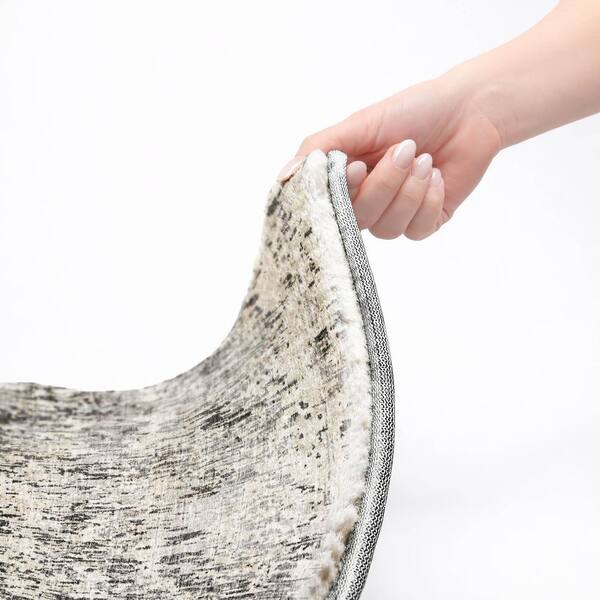 Dream Shag Premium Machine Washable Abstract ADS66 Gray 3 ft. x 5 ft. Area Rug