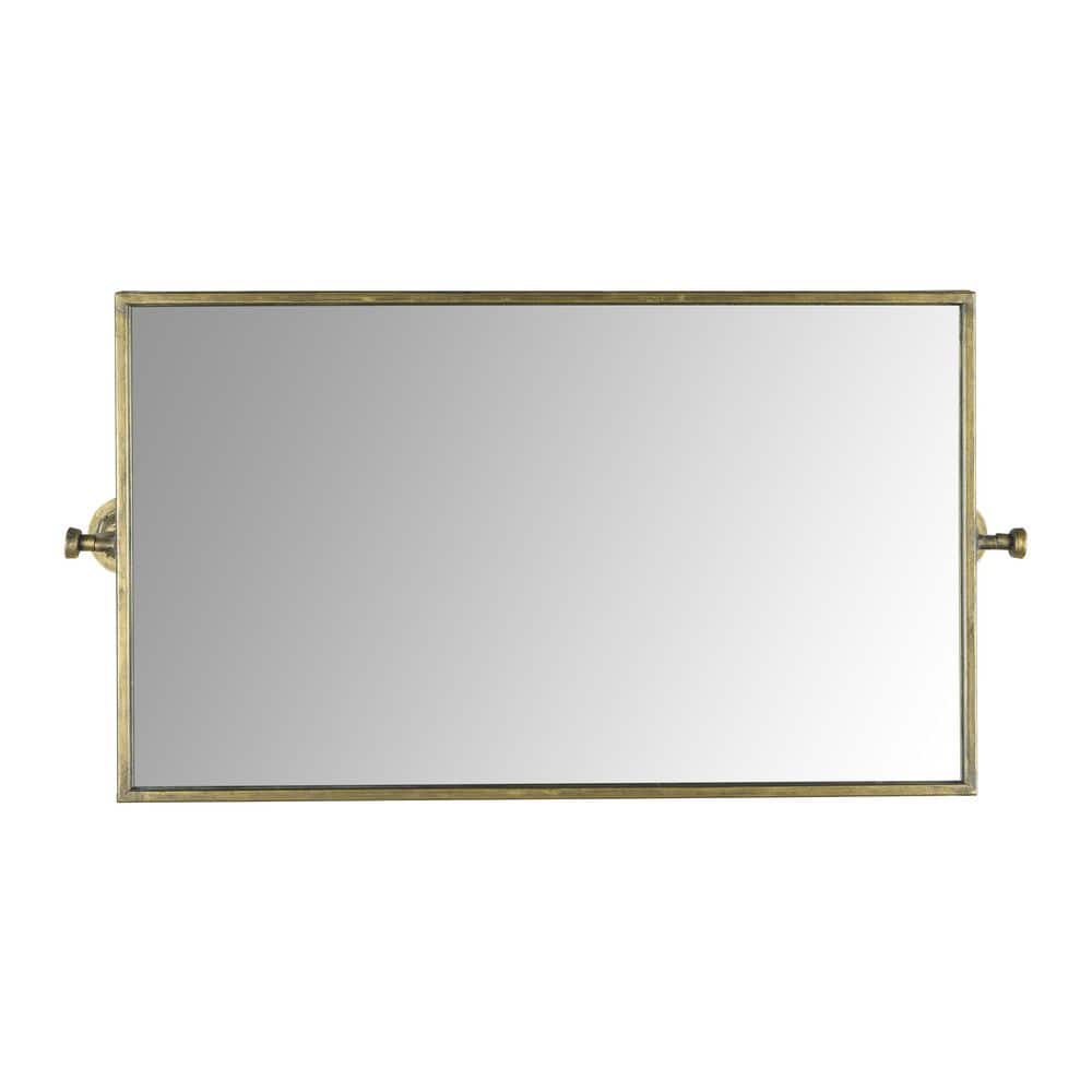 14 in. W x 27.75 in. H Rectangle Iron Framed Gold Antique Wash Finish Decorative Mirror price history on PriceWatchPro