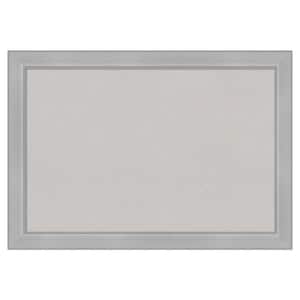 Vista Brushed Nickel Narrow Framed Grey Corkboard 27 in. x 19 in. Bulletin Board Memo Board