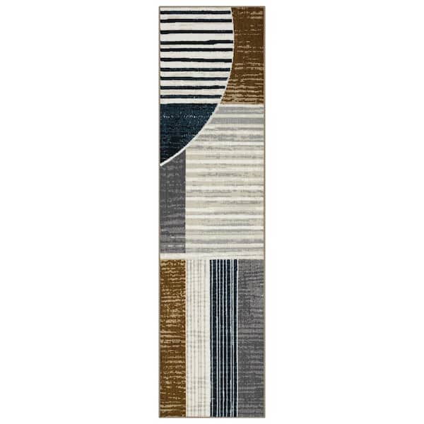 Mohawk Home Rocheport Blue 2 ft. x 8 ft. Runner Rug