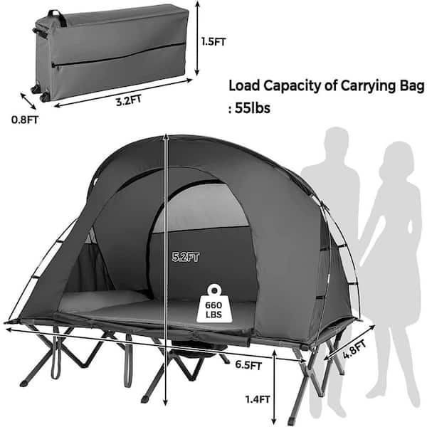 Alpulon 2-Person Gray Outdoor Folding Camping Tent Elevated Tent 