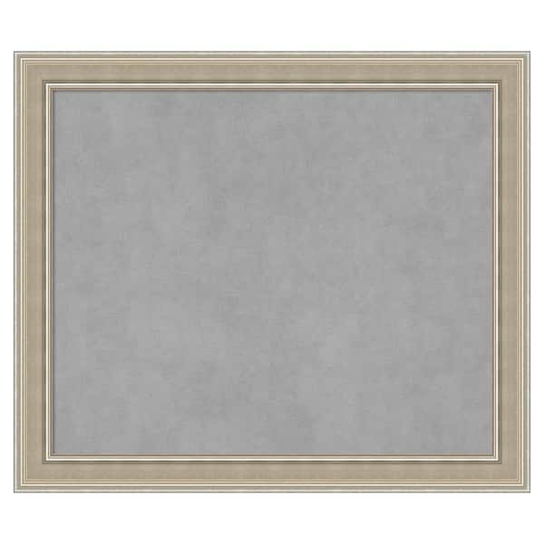 Amanti Art Mezzo Silver 28 in. x 24 in. Framed Magnetic Board