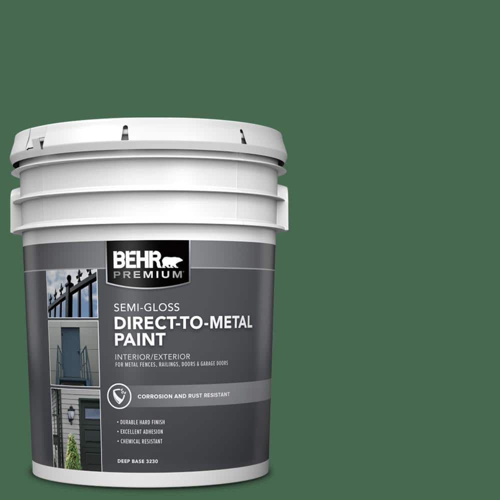 BEHR PREMIUM 5 gal. #M410-7 Perennial Green Semi-Gloss Direct to Metal ...