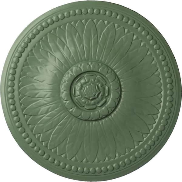Ekena Millwork 18-1/8" x 3/4" Bailey Urethane Ceiling (Fits Canopies upto 4") Hand-Painted Athenian Green