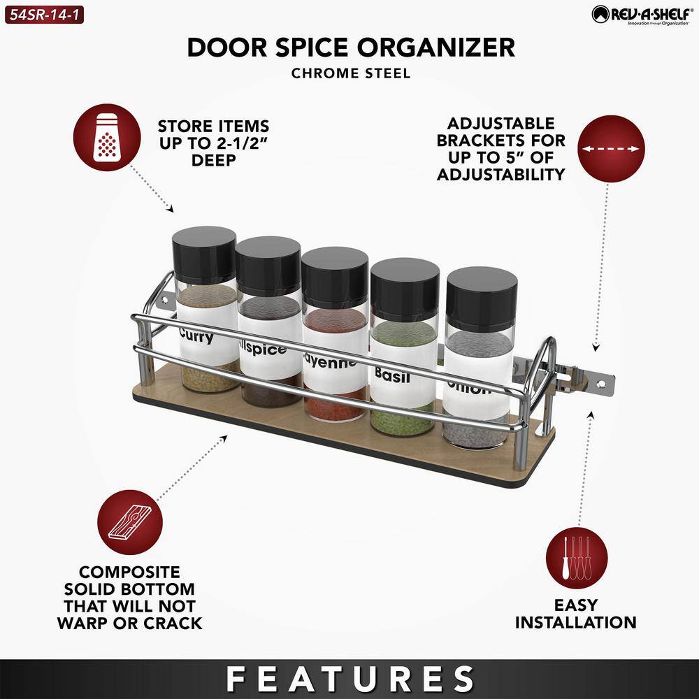 Steel Door/Wall Mount Spice Rack Pantry Shelf Organizer