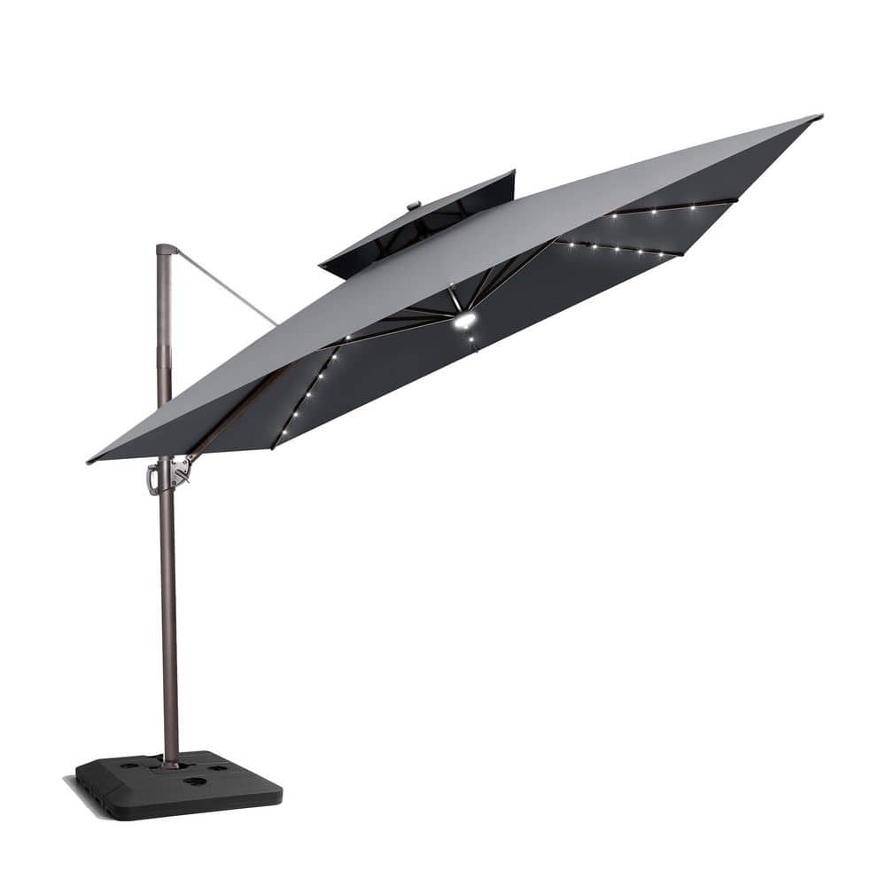Pellebant Double Top 11.5 ft. 360° Rotation Cantilever Patio
